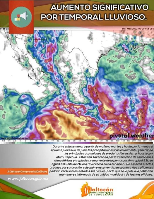 Protección Civil exhorta a tomar medidas de prevención ante las lluvias que se efectuando durante los próximos días.