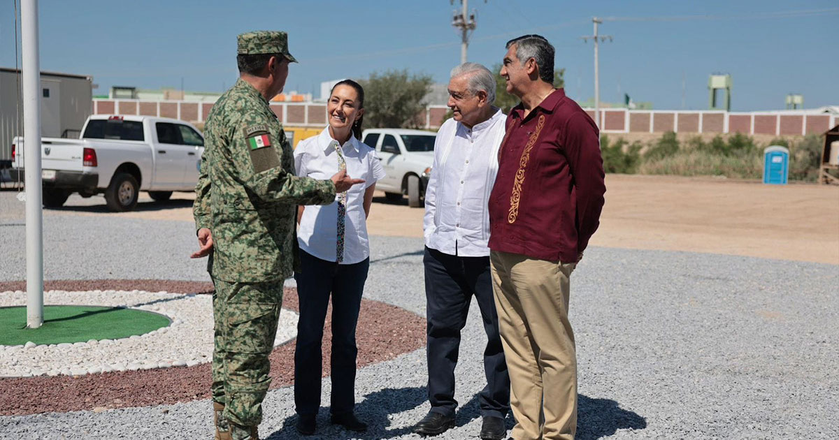 AMLO y Sheinbaum recorren nuevo Centro de Aduanas en Tamaulipas