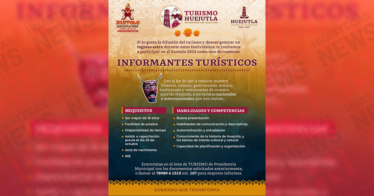 Convocatoria para Informantes Turísticos en el Xantolo 2024: Vive y Comparte la Cultura de Huejutla