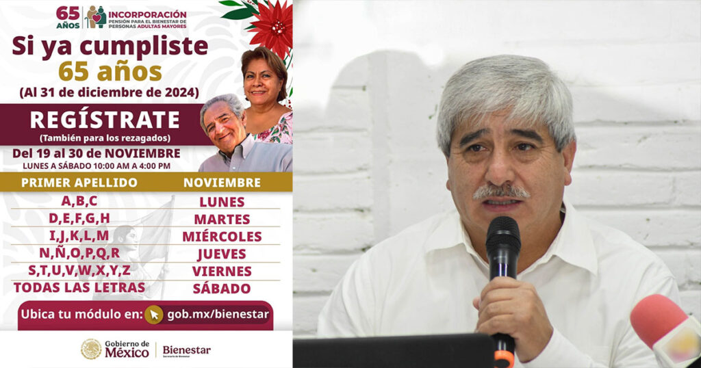 Inicia el registro a la pensión para el bienestar de las personas adultas mayores de 65 años