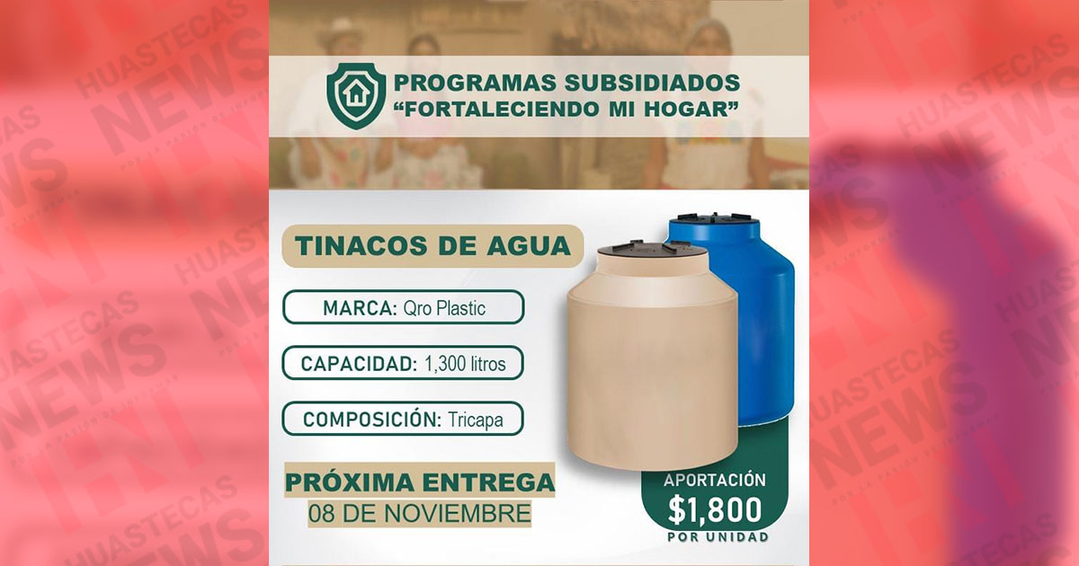 Se realiza la entrega de tinacos de agua bajo el esquema de “Programas Subsidiados”