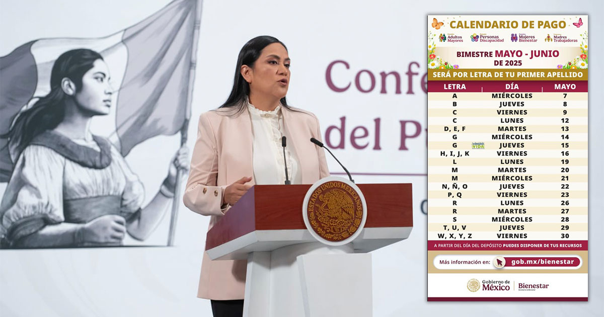 Del 7 al 30 de mayo se dispersa el pago de Pensiones y Programas para el Bienestar: Ariadna Montiel