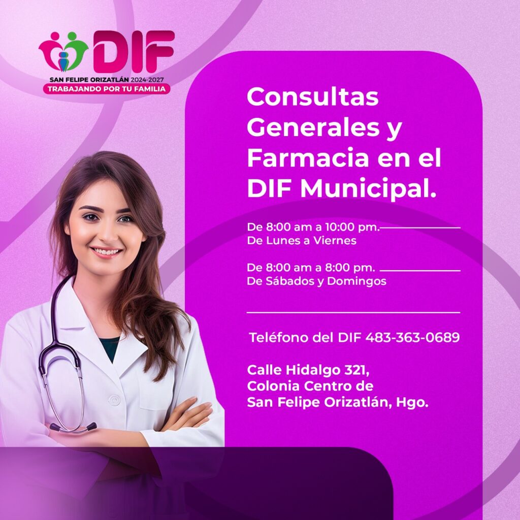 Sistema DIF municipal de San Felipe Orizatlán continúa brindando servicios médicos y farmacéuticos a precios accesibbles