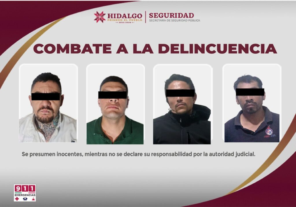 Con reforzamiento de operativos, SSPH detiene a 4 sujetos por portación ilegal de armas en Tula