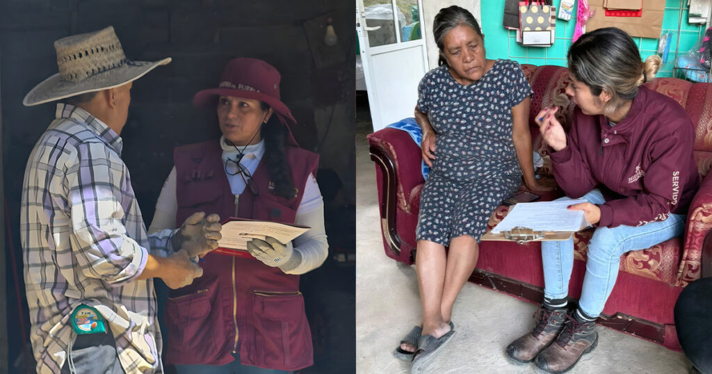 Servidores del pueblo continúan censo para fortalecer atención a las familias afectadas