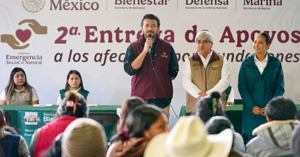 Comienza segunda entrega de apoyos a familias afectadas por las lluvias en Chapulhuacán