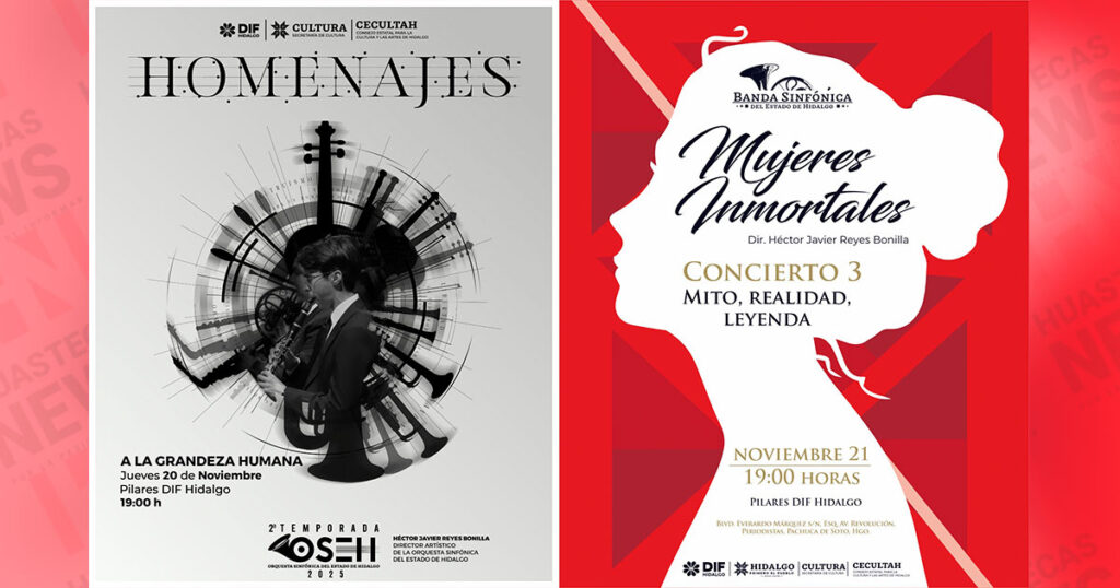 Dos noches para disfrutar a la Orquesta y la Banda Sinfónica del Estado de Hidalgo en Pilares DIF Hidalgo