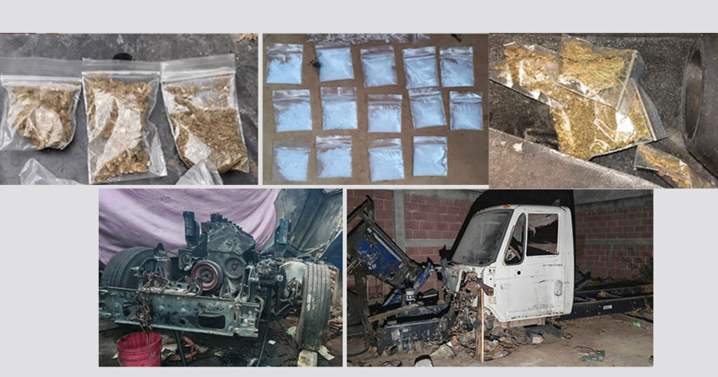 SSPH asegura predio en Tizayuca usado para desarmar tractocamiones robados