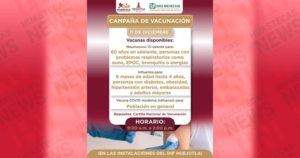 Dif Huejutla invita a participar en jornada de vacunación