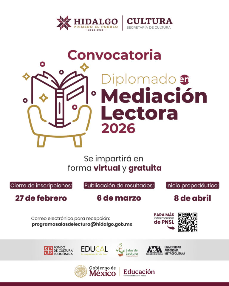 Convocatoria al Diplomado en Mediación Lectora 2026 en Hidalgo