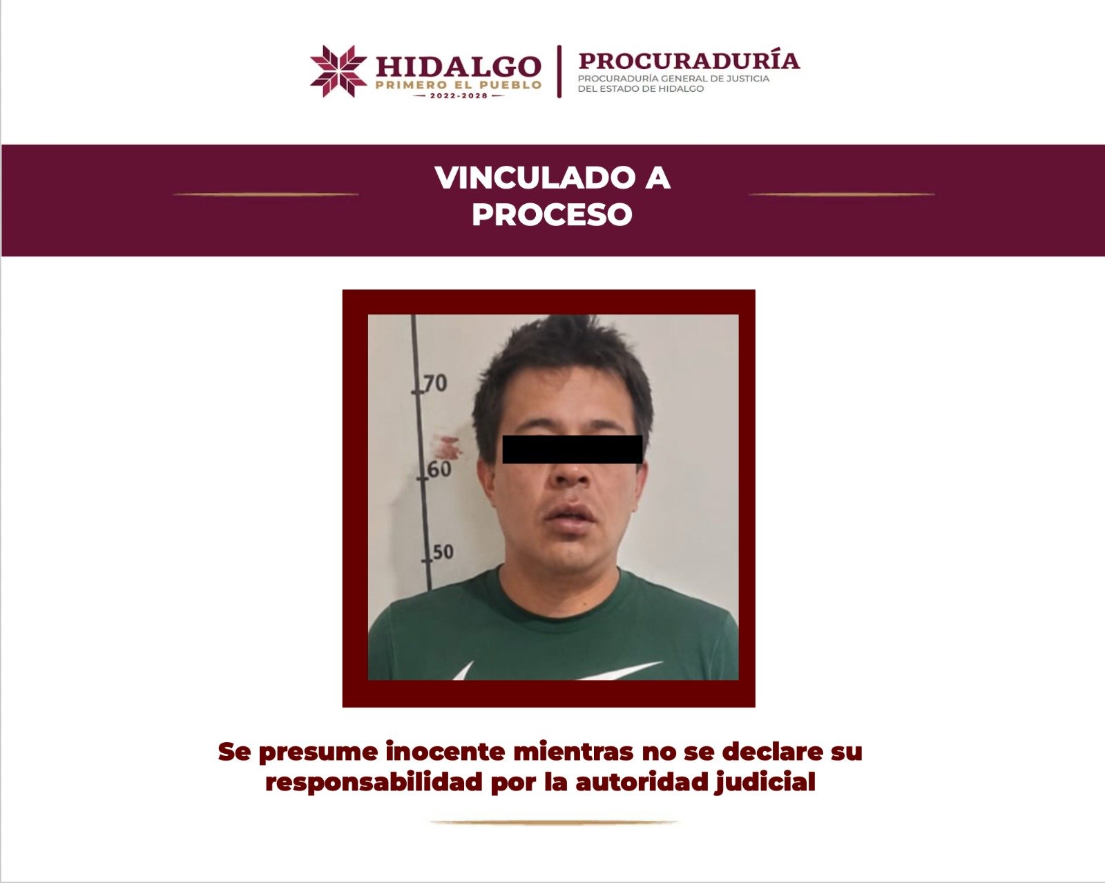 VINCULAN A PROCESO A PROBABLE RESPONSABLE DE FEMINICIDIO OCURRIDO EN ACTOPAN
