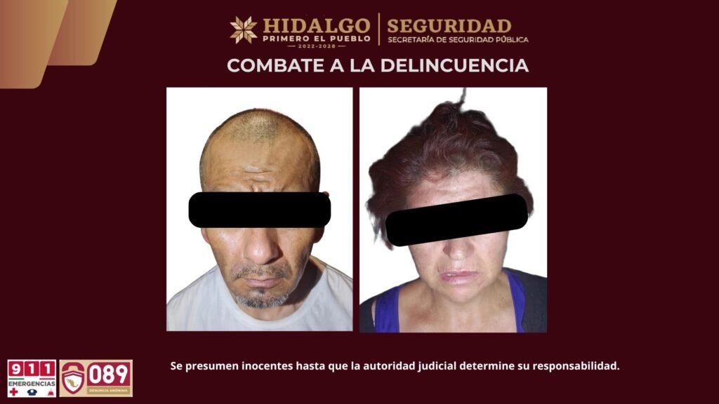 SSPH asegura a dos personas y desarticula presunto punto de venta de droga en Pachuca