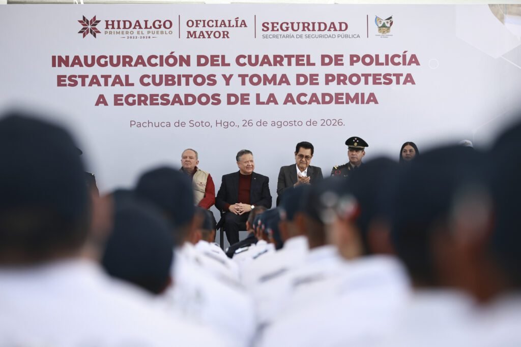 Julio Menchaca inaugura Cuartel de la Policía Estatal Cubitos y toma protesta a 116 nuevos policías