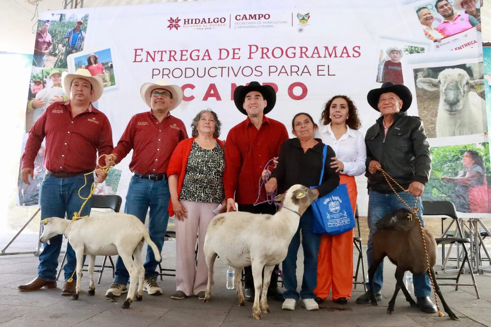 Saderh entrega vientres ovinos a productores de Actopan, Francisco I. Madero y Mixquiahuala