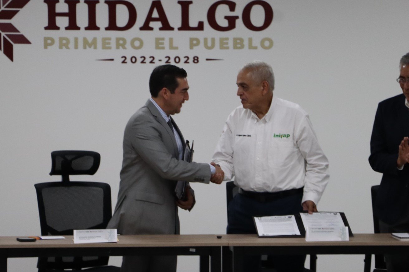 Saderh e INIFAP firman convenio de colaboración para fortalecer el campo hidalguense