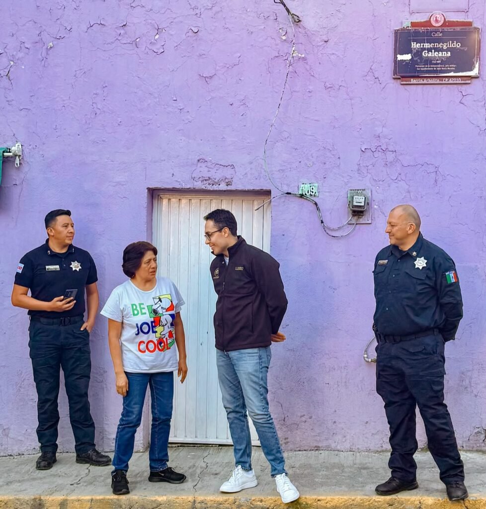 Jorge Reyes recorre puntos estratégicos donde se instalarán nuevas cámaras de videovigilancia en Pachuca