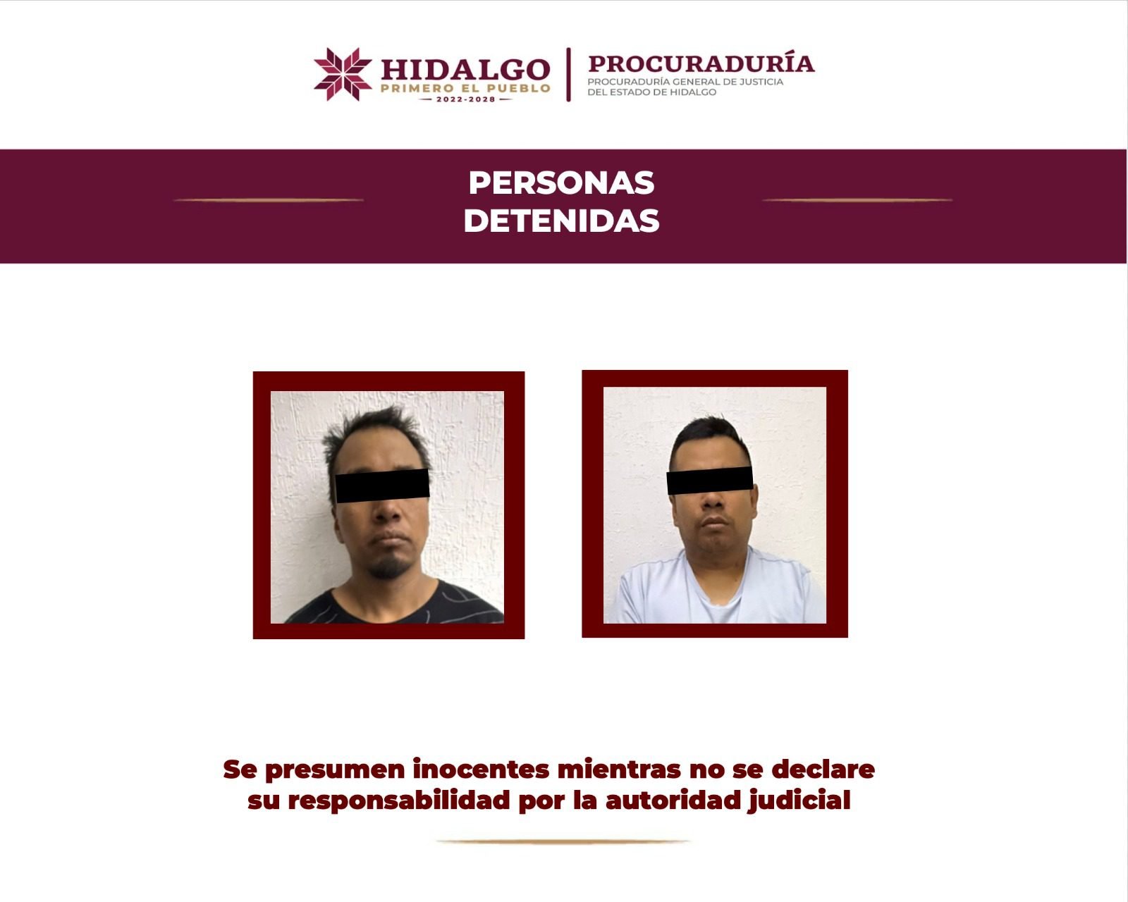 PGJEH detiene a dos personas por narcomenudeo en Mineral de la Reforma